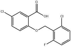 5-chloro-2-[(2-chloro-6-fluorobenzyl)oxy]benzoic acid Struktur