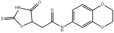 N-(2,3-dihydro-1,4-benzodioxin-6-yl)-2-(2-mercapto-4-oxo-4,5-dihydro-1,3-thiazol-5-yl)acetamide Struktur