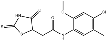 N-(4-chloro-2-methoxy-5-methylphenyl)-2-(2-mercapto-4-oxo-4,5-dihydro-1,3-thiazol-5-yl)acetamide Struktur