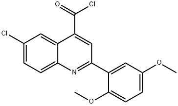 6-chloro-2-(2,5-dimethoxyphenyl)quinoline-4-carbonyl chloride Struktur