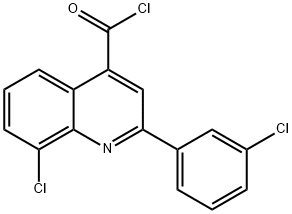 8-chloro-2-(3-chlorophenyl)quinoline-4-carbonyl chloride Struktur