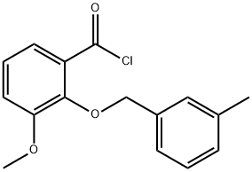 3-methoxy-2-[(3-methylbenzyl)oxy]benzoyl chloride Struktur