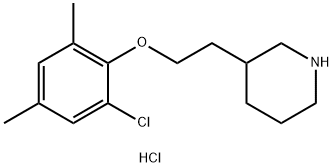 3-[2-(2-Chloro-4,6-dimethylphenoxy)ethyl]-piperidine hydrochloride Struktur