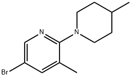 5-Bromo-3-methyl-2-(4-methyl-1-piperidinyl)-pyridine Struktur