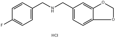 Benzo[1,3]dioxol-5-ylmethyl-(4-fluoro-benzyl)-amine hydrochloride Struktur