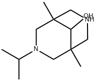 3-Isopropyl-1,5-dimethyl-3,7-diaza-bicyclo[3.3.1]-nonan-9-ol Struktur