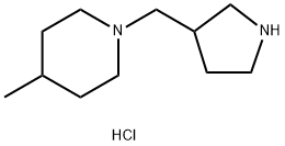 4-Methyl-1-(3-pyrrolidinylmethyl)piperidinedihydrochloride Struktur