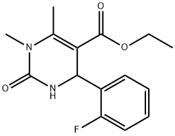 Ethyl 4-(2-fluorophenyl)-1,6-dimethyl-2-oxo-1,2,3,4-tetrahydro-5-pyrimidinecarboxylate Struktur