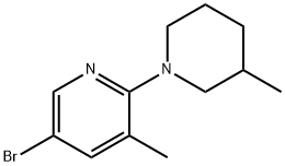 5-Bromo-3-methyl-2-(3-methyl-1-piperidinyl)-pyridine Struktur