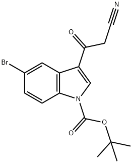 1-Boc-5-bromo-3-cyanoacetylindole Struktur