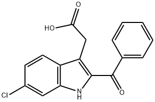 2-(2-Benzoyl-6-chloro-1H-indol-3-yl)acetic acid Struktur