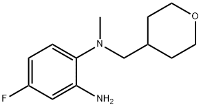 4-Fluoro-N~1~-methyl-N~1~-(tetrahydro-2H-pyran-4-ylmethyl)-1,2-benzenediamine Struktur