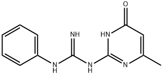 N-(6-Methyl-4-oxo-1,4-dihydropyrimidin-2-yl)-N'-phenylguanidine Struktur