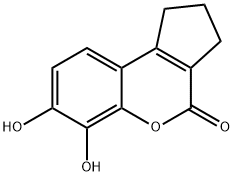 6,7-Dihydroxy-2,3-dihydrocyclopenta[c]chromen-4(1H)-one Struktur