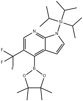 4-(4,4,5,5-Tetramethyl-1,3,2-dioxaborolan-2-yl)-5-(trifluoromethyl)-1-(triisopropylsilyl)-1H-pyrrolo Struktur