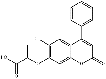 2-[(6-Chloro-2-oxo-4-phenyl-2H-chromen-7-yl)oxy]-propanoic acid Struktur