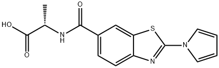 N-{[2-(1H-Pyrrol-1-yl)-1,3-benzothiazol-6-yl]-carbonyl}-L-alanine Struktur