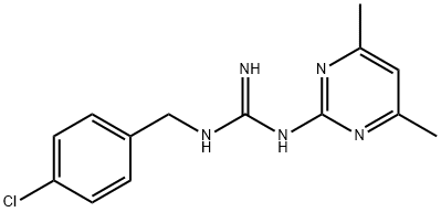 N-(4-Chlorobenzyl)-N'-(4,6-dimethylpyrimidin-2-yl) guanidine Struktur