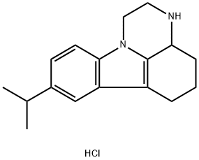 8-Isopropyl-2,3,3a,4,5,6-hexahydro-1H-pyrazino[3,2,1-jk]carbazole hydrochloride Struktur