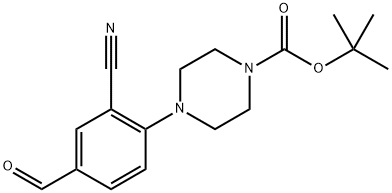 tert-Butyl 4-(2-cyano-4-formylphenyl)piperazine-1-carboxylate Struktur