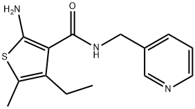 2-AMINO-4-ETHYL-5-METHYL-N-(PYRIDIN-3-YLMETHYL)THIOPHENE-3-CARBOXAMIDE Struktur