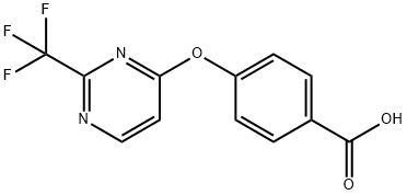 4-{[2-(trifluoromethyl)pyrimidin-4-yl]oxy}benzoic acid Struktur