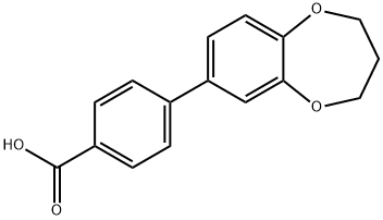 4-(3,4-dihydro-2H-1,5-benzodioxepin-7-yl)benzenecarboxylic acid Struktur