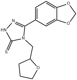 5-(1,3-Benzodioxol-5-yl)-4-(tetrahydrofuran-2-ylmethyl)-4H-1,2,4-triazole-3-thiol Struktur