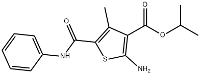 Isopropyl 2-amino-5-(anilinocarbonyl)-4-methylthiophene-3-carboxylate Struktur