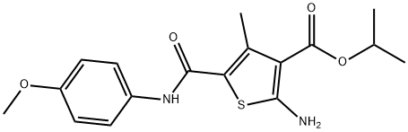 Isopropyl 2-amino-5-{[(4-methoxyphenyl)amino]-carbonyl}-4-methylthiophene-3-carbo Struktur