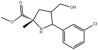 Methyl 5-(3-chlorophenyl)-4-(hydroxymethyl)-2-methylpyrrolidine-2-carboxylate Struktur