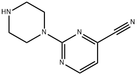 2-piperazino-4-pyrimidinecarbonitrile Struktur