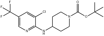 tert-butyl 4-{[3-chloro-5-(trifluoromethyl)-2-pyridinyl]amino}tetrahydro-1(2H)-pyridinecarboxylate Struktur