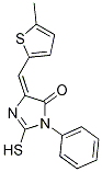 (5E)-2-mercapto-5-[(5-methyl-2-thienyl)methylene]-3-phenyl-3,5-dihydro-4H-imidazol-4-one Struktur