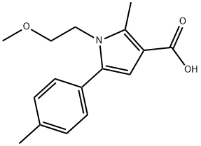 1-(2-methoxyethyl)-2-methyl-5-(4-methylphenyl)-1H-pyrrole-3-carboxylic acid Struktur