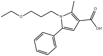 1-(3-ethoxypropyl)-2-methyl-5-phenyl-1H-pyrrole-3-carboxylic acid Struktur