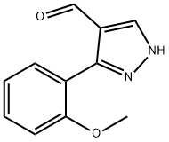 3-(2-methoxyphenyl)-1H-pyrazole-4-carbaldehyde Struktur