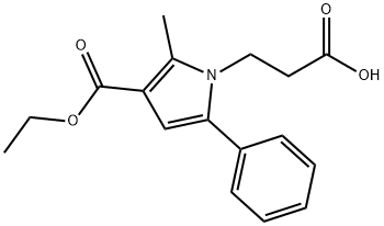 3-[3-(ethoxycarbonyl)-2-methyl-5-phenyl-1H-pyrrol-1-yl]propanoic acid Struktur