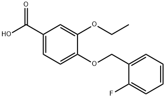 3-ethoxy-4-[(2-fluorobenzyl)oxy]benzoic acid Struktur