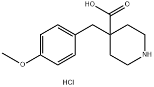 4-(4-methoxybenzyl)piperidine-4-carboxylic acid hydrochloride Struktur