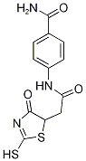 4-{[(2-mercapto-4-oxo-4,5-dihydro-1,3-thiazol-5-yl)acetyl]amino}benzamide Struktur