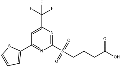 4-{[4-(2-thienyl)-6-(trifluoromethyl)pyrimidin-2-yl]sulfonyl}butanoic acid Struktur