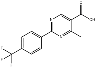 4-methyl-2-[4-(trifluoromethyl)phenyl]pyrimidine-5-carboxylic acid Struktur