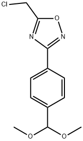 5-(chloromethyl)-3-[4-(dimethoxymethyl)phenyl]-1,2,4-oxadiazole Struktur