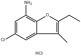 5-chloro-2-ethyl-3-methyl-1-benzofuran-7-amine hydrochloride Struktur