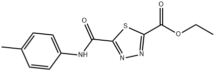 ethyl 5-{[(4-methylphenyl)amino]carbonyl}-1,3,4-thiadiazole-2-carboxylate Struktur