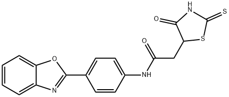 N-[4-(1,3-benzoxazol-2-yl)phenyl]-2-(2-mercapto-4-oxo-4,5-dihydro-1,3-thiazol-5-yl)acetamide Struktur