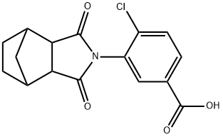 4-chloro-3-(1,3-dioxooctahydro-2H-4,7-methanoisoindol-2-yl)benzoic acid Struktur