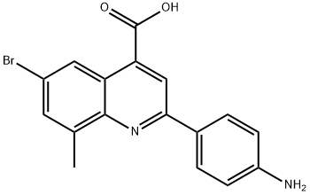 2-(4-aminophenyl)-6-bromo-8-methylquinoline-4-carboxylic acid Struktur