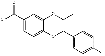 3-ethoxy-4-[(4-fluorobenzyl)oxy]benzoyl chloride Struktur